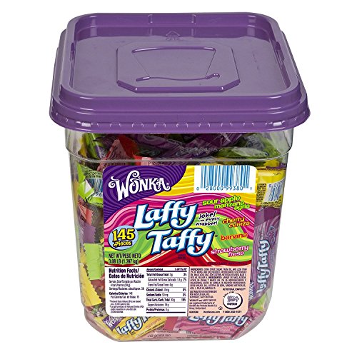 Nestlé 48749 Wonka Assorted Flavor Laffy Taffy, 3.08Lb, 145 Wrapped Pieces/Tub #TOP3