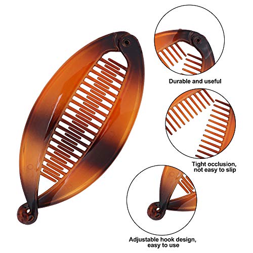 image for YMHPRIDE 4pcs Classic Clincher Combs Clips Banana Hair Clips for Women