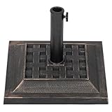26-lb All-Weather Outdoor Square Resin Umbrella Base - Bronze