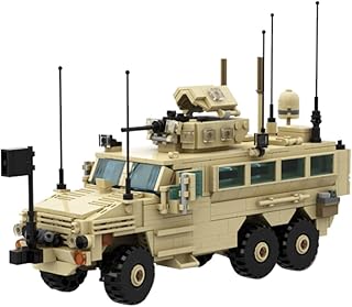 BUILDIFY RG-33L Cat.2 MRAP Military Vehicle Building Blocks Sets, WW2 Army Armored Car Toy Model, WWII 6 Wheels War Fighting Bus Transporter Building Kits, 808 Pieces Battle Truck for Boys Kids Adults