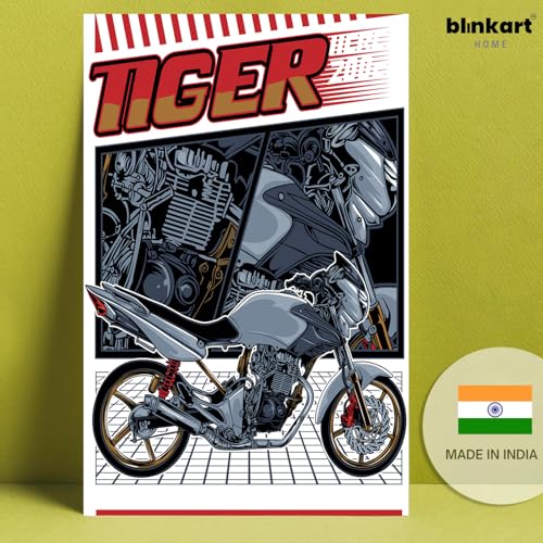 Image of BLINKART Honda Tiger (Custom) Car Posters Sticker Gift Items for Boys Room Wall Decor || Comes with Double-Sided Tape|| Decoration Bedroom Living Room Office Studio Decor | 12x18 In (A3) - CAR-289