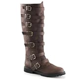 Renaissance PU Leather Medieval Pirate Boots Fashion Men&apos;s Steampunk Riding Long Boots for Halloween