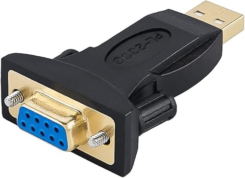 CableCreation Paquete de 2 Adaptador USB a RS232 macho con chipset PL2303, convertidor serie USB a DB9 para Windows 11, 10, 8.1, 8, 7, Linux y Mac