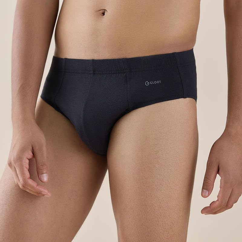 Image of GLOOT Men's Cotton Solid Briefs