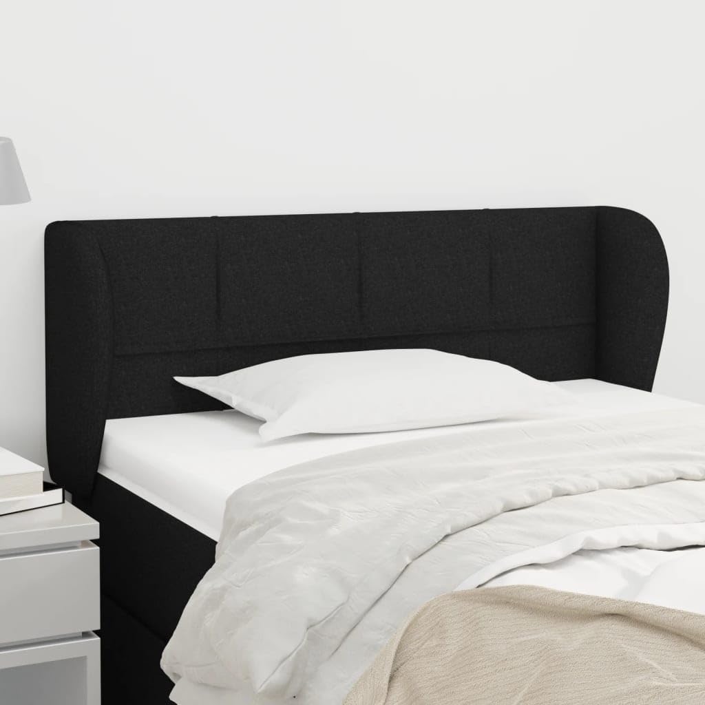 Tête de Lit avec Oreilles Excellent Soutien du Dos Décoration Intérieure Meuble de Chambre à Coucher Design Moderne et Élégant Noir 93x23x78/88 cm