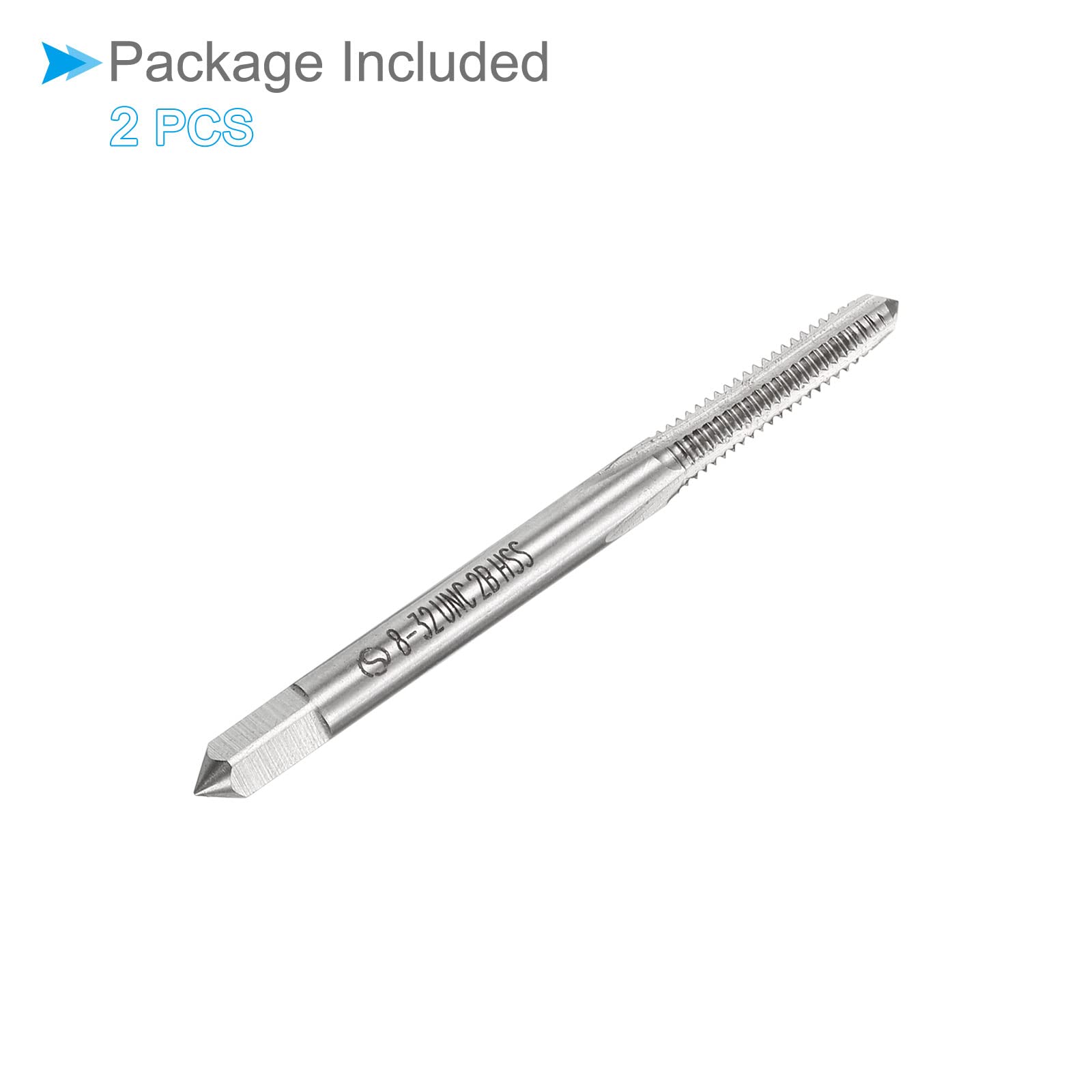 Tarauds Machine 10#-32 UNF HSS H2 – 3 Flûtes Droites Pour Acier, Cuivre, Aluminium