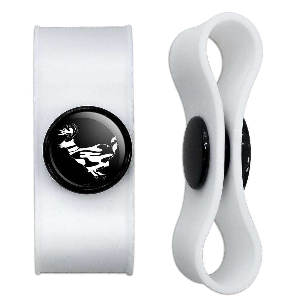 Camo Deer Headphone Earbud Cord Wrap - Charging Cable Manager - Wire Organizer Set of 2 - White