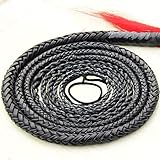 limaxi whip, leather county, classic black bullwhip - frusta da toro in pelle in microfibra premium, frusta da toro totalmente fatta a mano e durevole da 1-6 m (3,3-19,7 piedi),3m