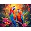 DAERLE Perroquet coloré Diamond Painting 5D Complet, Peinture Diamant Adulte, Diamant Kits Oiseau, Diamant Strass Point de Croix Cristal Painting pour Murale Décoration 30x40cm