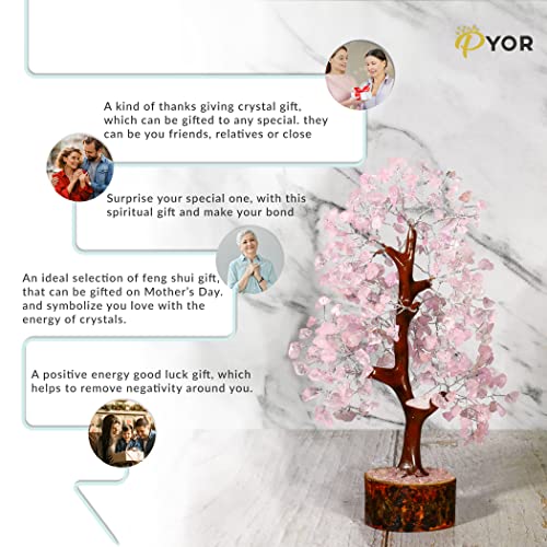 PYOR Rose Quartz, Stone Money Tree, Spiritual Gifts, Rose Quartz Tree, Pink Office Decor, Crystal Rose Tree, Feng Shui Decor - Image 4