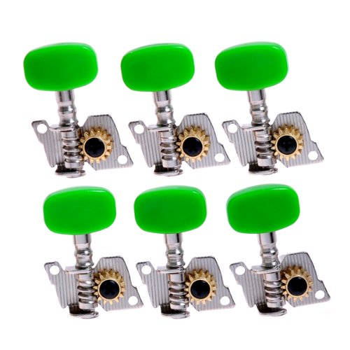 1set 6R Classical Guitar Tuning Pegs Machine Heads Tuners Green Button