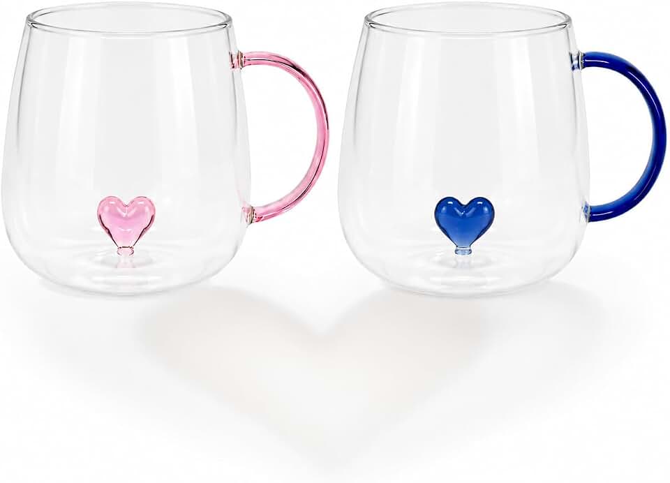 Kit Xícara Coração - Amore 430ml - Resistente - Durável