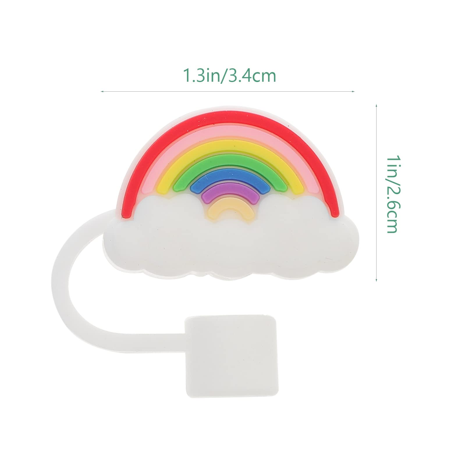 ABOOFAN Silicone Straw Covers Cap 2Pcs Strawberry Straw Tips Cover Cartoon Straw Protector Reusable Drink Straw Caps Tips Lids Rainbow Straw Toppers for 6-8 mm Straw Plug