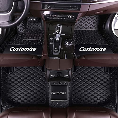 YiLianSM Custom Making Black Car Floor Mats for 90% Sedan SUV Pickup Full Coverage All Weather Protection Leather Auto Floor Front and Rear Liners