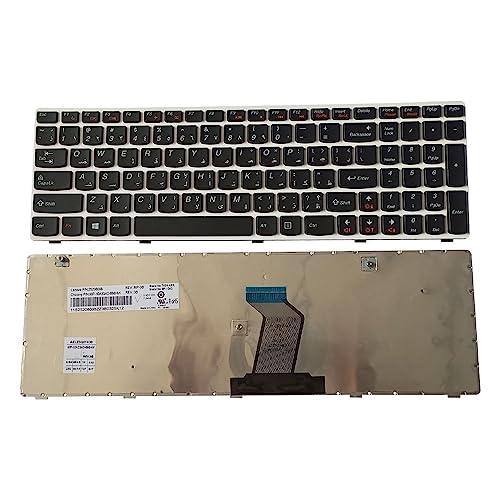 Clavier d'ordinateur portable arabe pour Lenovo G580 G585 Z580A blanc