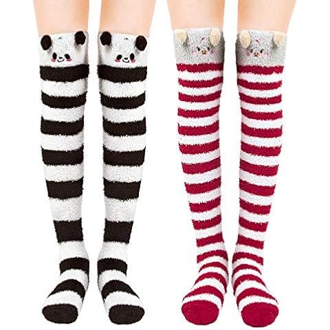Chalier Women's Knee High Coral Velvet Socks Cover