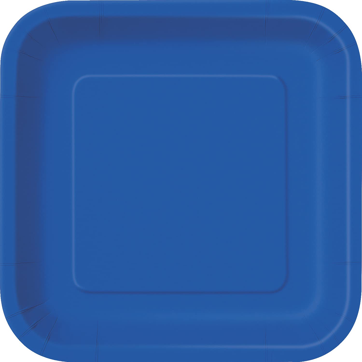Unique 31484EU Eco-Friendly Square Paper Plates-23 cm-Royal Blue Colour-14 Count (Pack of 1), Pack of 14