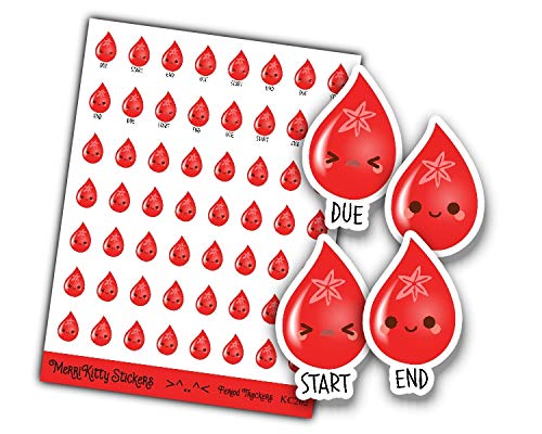 Kawaii Period Stickers – Period Tracker Stickers – Cute Cute