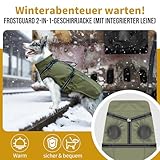 OneTigris Hundejacke, Wasserdichter Winterweste Jacken Hundemantel Mit Bediengriff, Bequeme Ausscheidung, Reißverschluss und Elastisches Design, Einfaches An-und Ausziehen, Reflektierend,M,Armeegrün