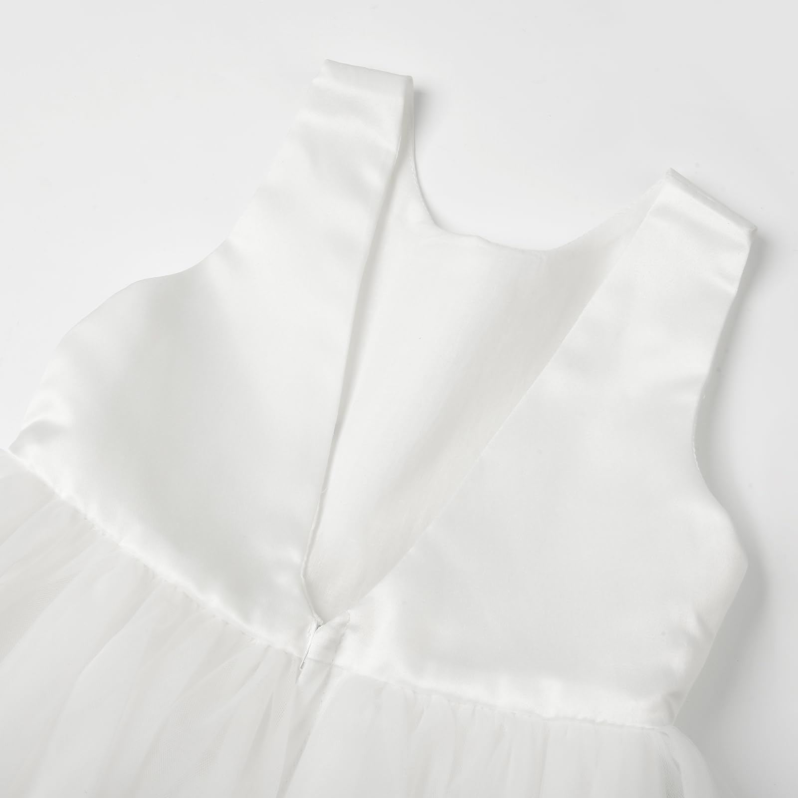 Uhnice Vestito da cerimonia nuziale del raso del vestito della ragazza di fiore per la festa di nozze con il