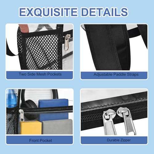Image of Busiuw Clear Backpack for Stadium Events 12x12x6, Clear Bag Stadium Approved Mini Small Sports Fan Backpacks with Front Pocket for Sport Concert Work Travel(Enhanced Straps,Black)