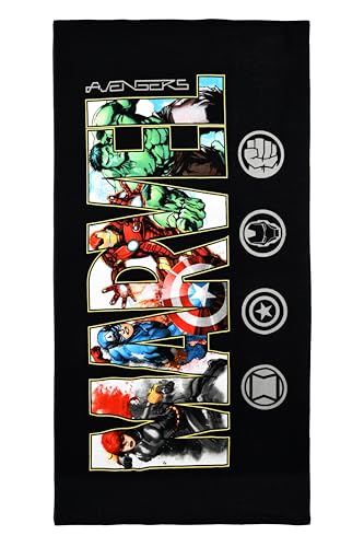 Marvel Toalla de playa Avengers, 90 x 170 cm, diseño de superhéroes Hulk Iron Man Capitán América