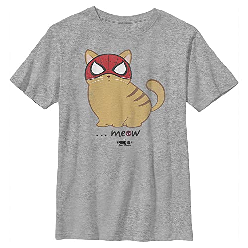 Marvel Miles Morales Hero Meow Boy's Heather Crew Tee