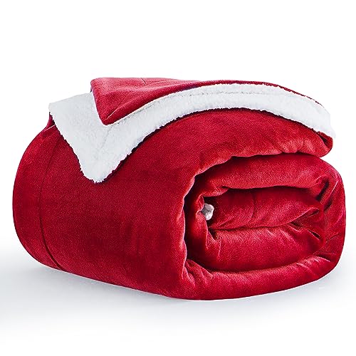 Aisbo Dicke Kuscheldecke Flauschig Rot - Extra Warme Decken für den...