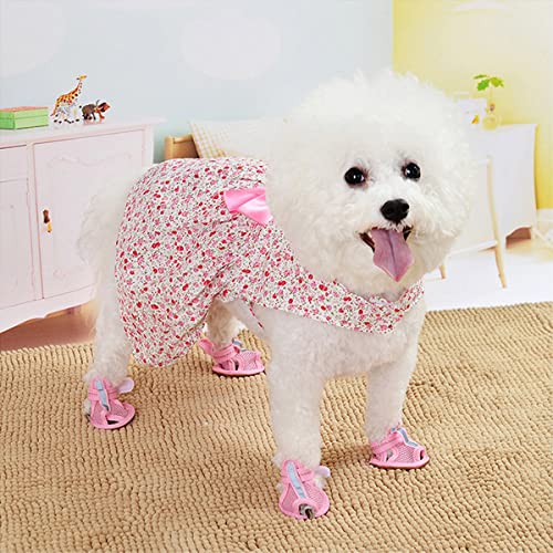 Brocarp Dog Dress- Puppy Floral Princess Dresses, Dog Dress Bowknot Tutu Skirt, Thin Cute Pet Summer Clothes Apparel For Small Medium Girl Dogs Cats Kitten, Dog Flower Sundress Doggy Outfit Costume #TOP6