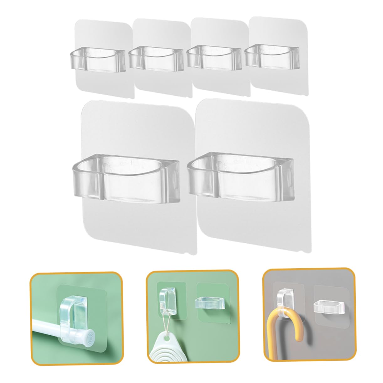 SHINEOFI Sin Gancho Pegajoso Muro Colgante Pequeño Manos Los Ganchos De Pared Se Pegan Ganchos Adhesivos De Plástico Ganchos Autoadhesivos Abs Transparente 6 Piezas X 4