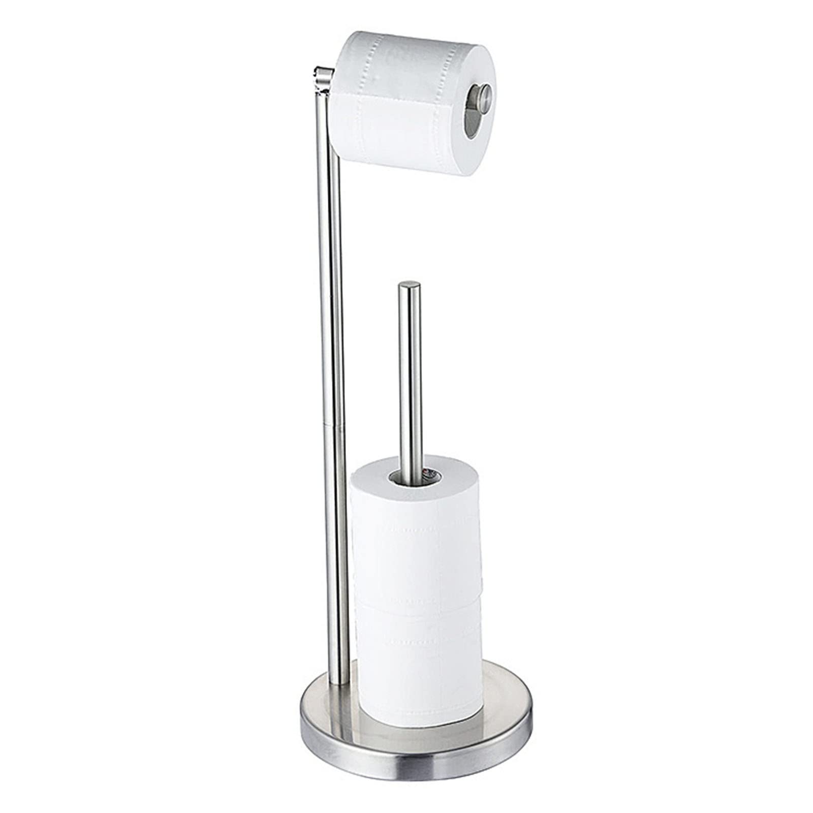 Paper Towel Holders Toilet Paper Towel Rack Floor Vertical Roll Bathroom(Silver)