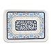 GEER Piatti da Portata in melamina, Struttura Rettangolare in Porcellana Bianca e Blu Vassoio da tè Robusto e Antiscivolo 30x21,5x1,6 cm (12 Pollici), Piccolo