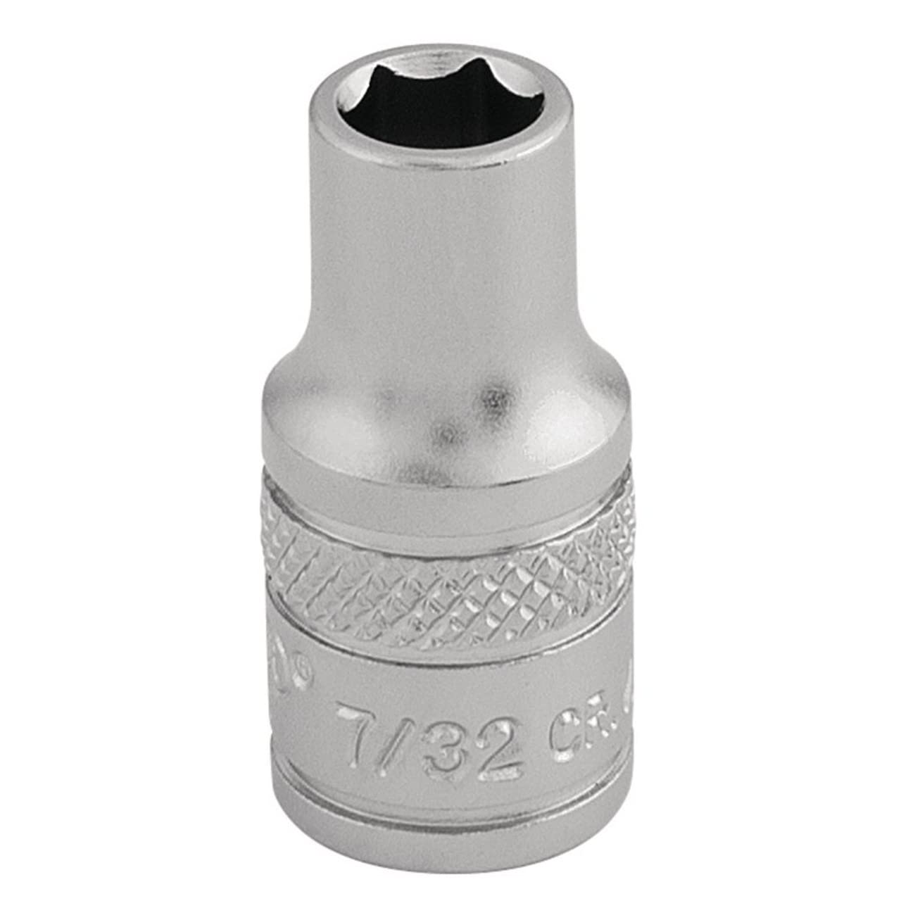 Draper 16518 1/4" Square Drive Micro Satin Chrome Imperial Socket, 7/32" Size