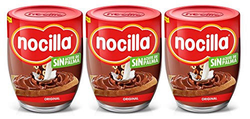 Nocilla Original: crema de cacao natural con avellanas - Sin aceite de palma - 3 Envases de vidrio reutilizable de 380…