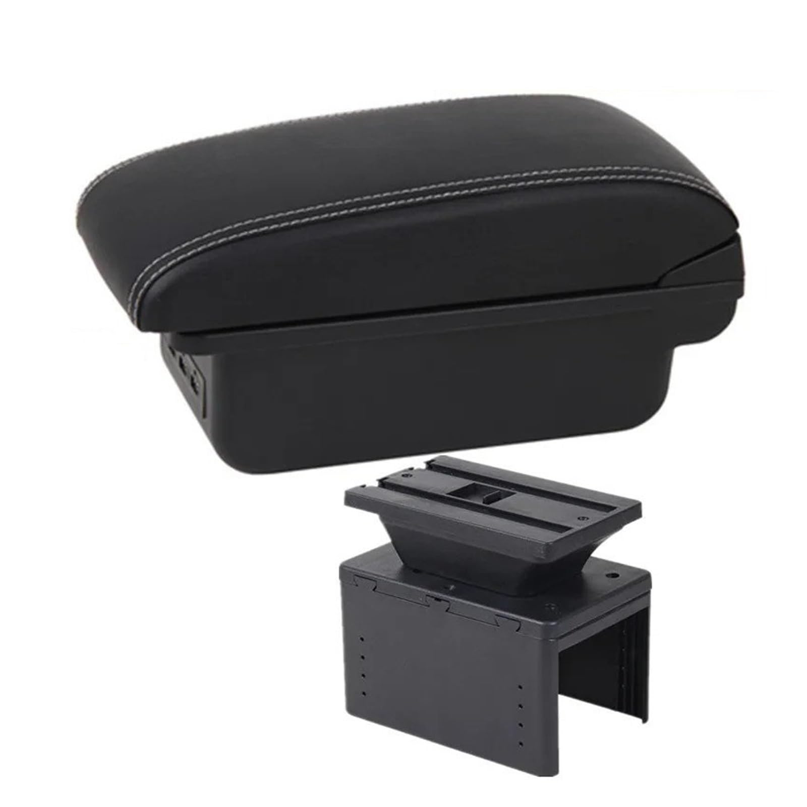 UMDJJU Universal Armrest Model Car Box Central Storage Retrofit Parts Increase Relieve Fatigue Accessories Car Centre Console Armrest Box(B3 white line 3USB)