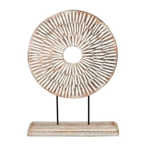 Eximious India Farmhouse Table Sculpture Home Decor Statue Mandala Carved for Modern Home 10' x 14',...