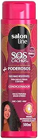 Salon Line, Condicionador, SOS Cachos, + Poderosos, Vegano - Cabelos Ondulados, Cacheados e Crespos, 300 ml