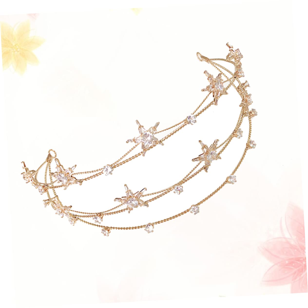 MAGICLULU 3 Piezas Diadema pentagrama para novias novia diadema diamantes imitación las mujeres Diadema con diamantes imitación tiara tocado mujer para boda