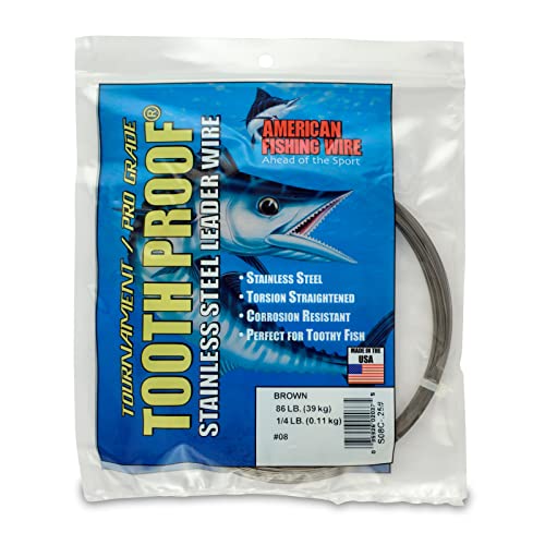 Image of American Fishing Wire Tooth Proof Stainless Steel Single Strand Leader Wire