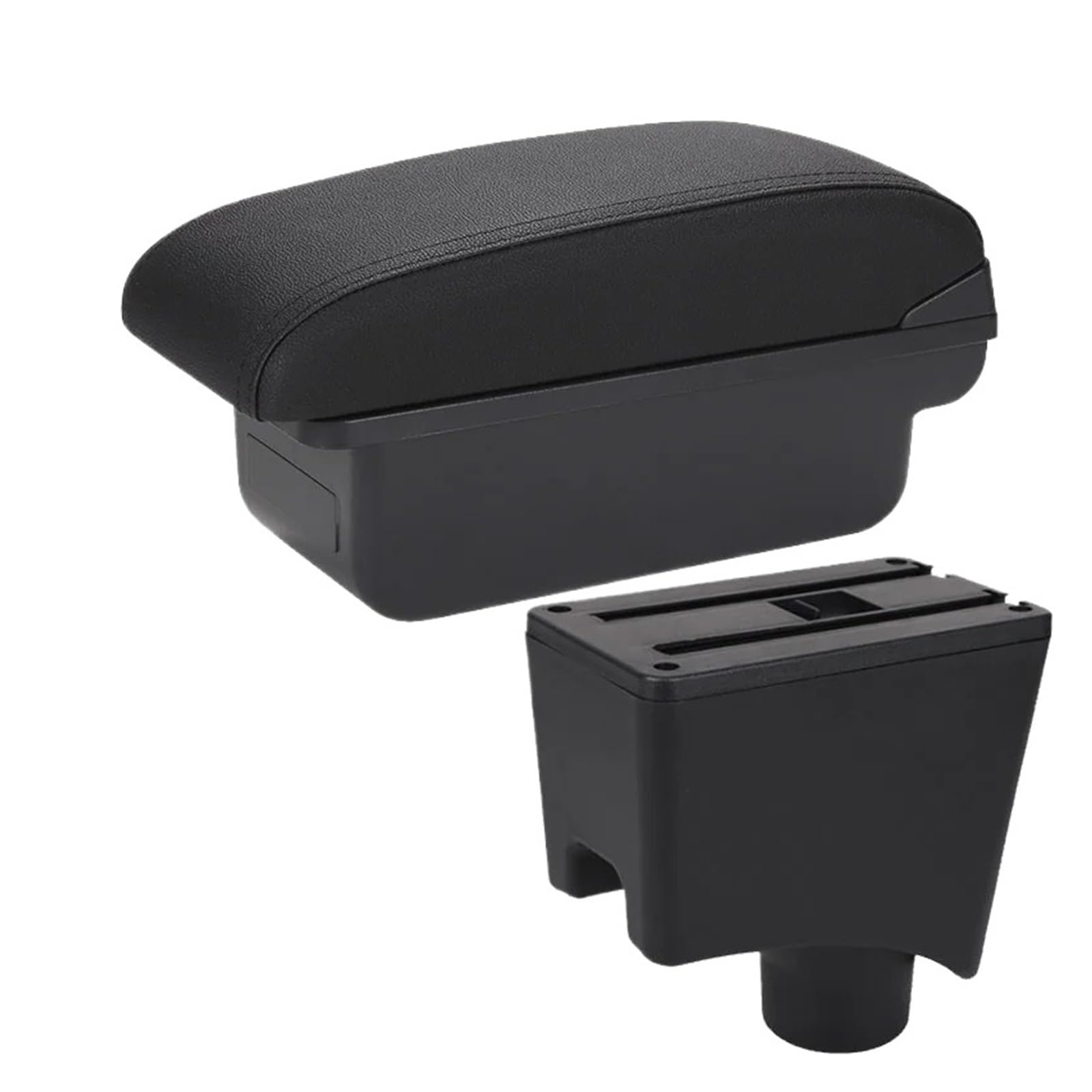 UMDJJU For Sandero Car Armrest Box Storage Accessories Car Centre Console Armrest Box(C2 Black line NO USB)