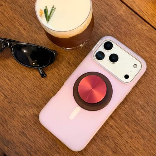 PopSockets Handygriff für MagSafe, Magnethalter- Radial Ochsenblutrot – Ansicht 6