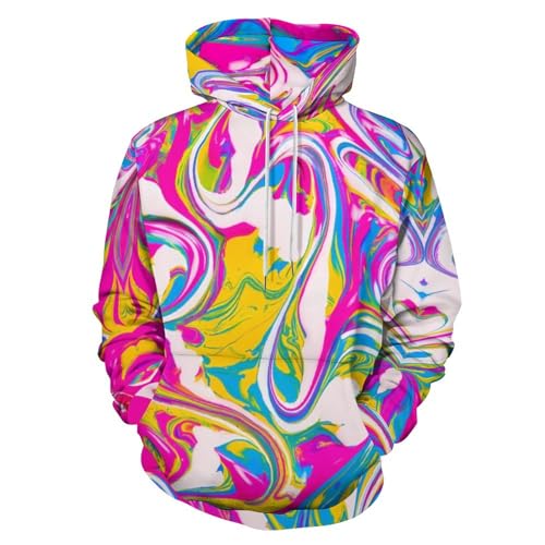 MSOKAZZLES Sudaderas con capucha para hombre y mujer, para otoño, casual, a la moda, 2024, Tie Dye Pintura, Medium