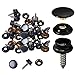 Trimming Shop 15mm Schraube Druckknöpfe 3 Teil Edelstahl Snap Verbindungen für Boot Abdeckung, Marine Grad, Leinen, Stoff, Holz, DIY, Lederwaren - Schwarz, 10 Qty