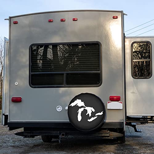 Image of State of Michigan Great Lakes Spare Tire Cover Dust-Proof Wheel Tire Cover Fit Trailer, RV, SUV and Many Vehicle 16 Inch