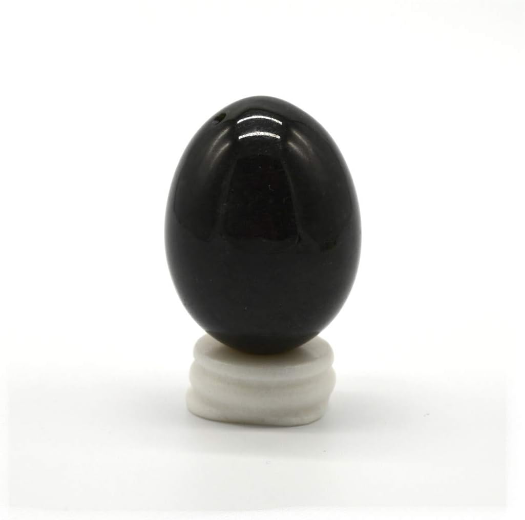RODEREK Drilled Nephrite Jade Yoni Egg, Massage Ball, Natural Jade Exercise Eggs, Healing Stone for Pelvic Muscle Training and Kegel Exercise (50mm x 35mm)