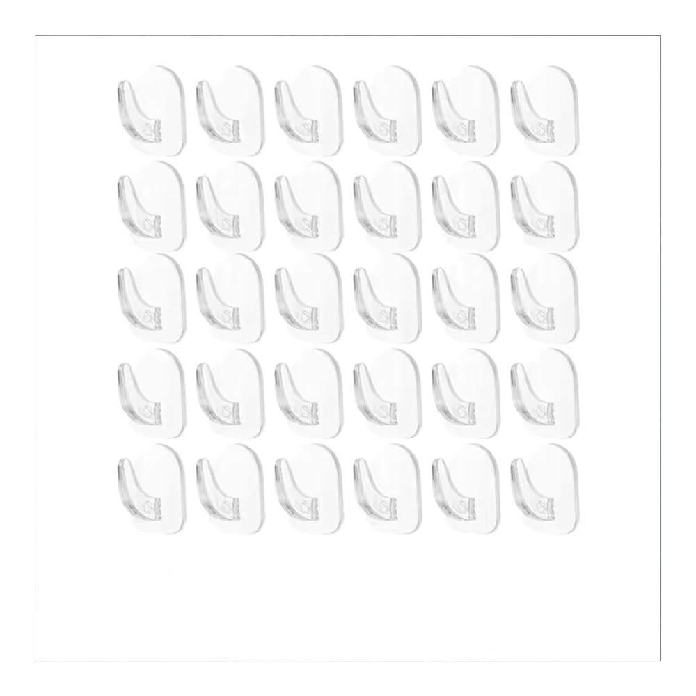 Gentryroo Men's 30Pcs Clear Square Adhesive Hook Pair Punch Free Traceless Interlocking Wall