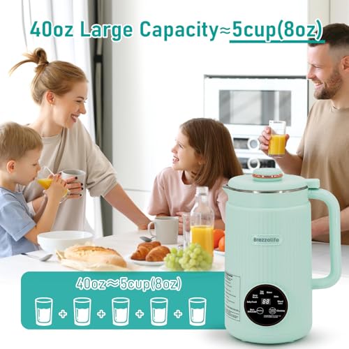 Image of 40oz Automatic Nut Milk Maker Machine for Lactose Intolerant and Busy Mom | 8 in 1 Make Homemade Soy, Oat, Almond Milk Machine with Delay Start, Self-Cleaning,Perfect for Daily Home Kitchen Use, Green