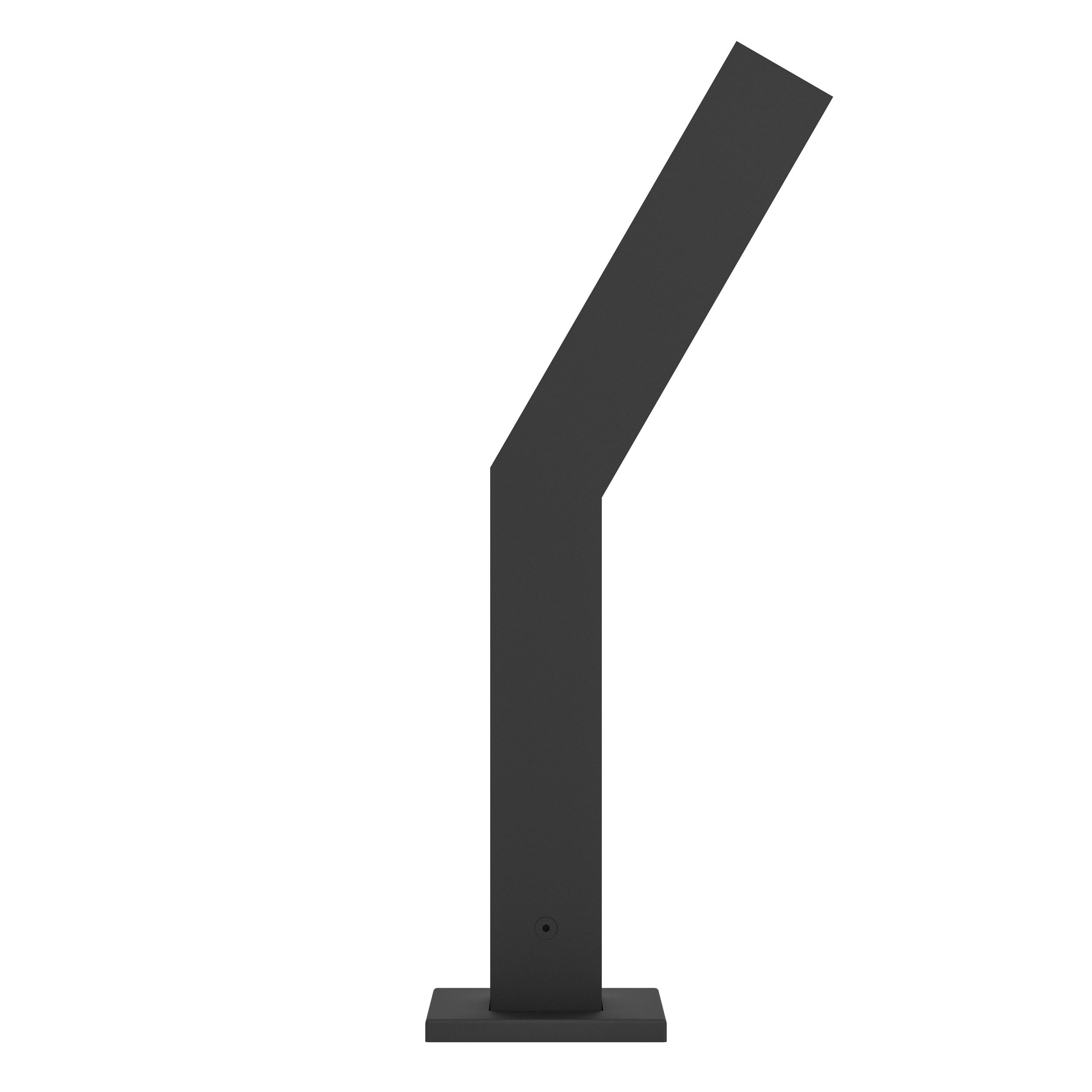 EGLO Ugento Lámpara de pedestal para exteriores, lámpara de pie exterior, iluminación exterior para jardín y terraza, lámpara de exterior de metal negro, IP44, H 36 cm, blanco cálido