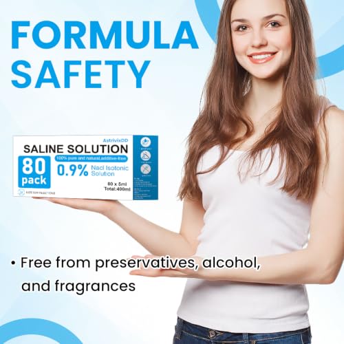 Image of 30 Pack 0.9% Saline Solution, Normal Solution for All Ages, Total 150ml | Sodium Chloride, 5ml Each, Single Use