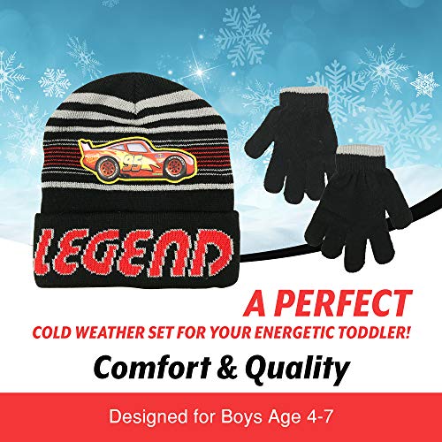 Disney Cars Boys Winter Hat And Gloves Cold Weather Set, Age 4-7 #TOP3